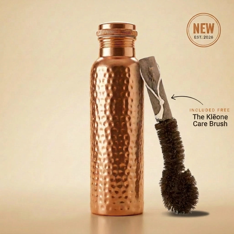 Hand-Hammered Pure Copper Water Bottle